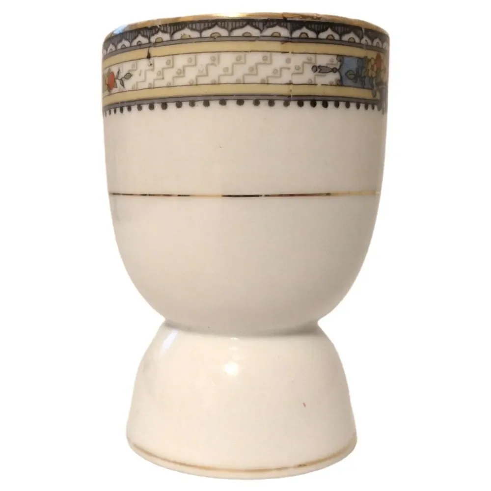 1 Vtg Noritake Lavista Egg Cup Holder Hand Painted Japan Porcelain Art‎ Deco